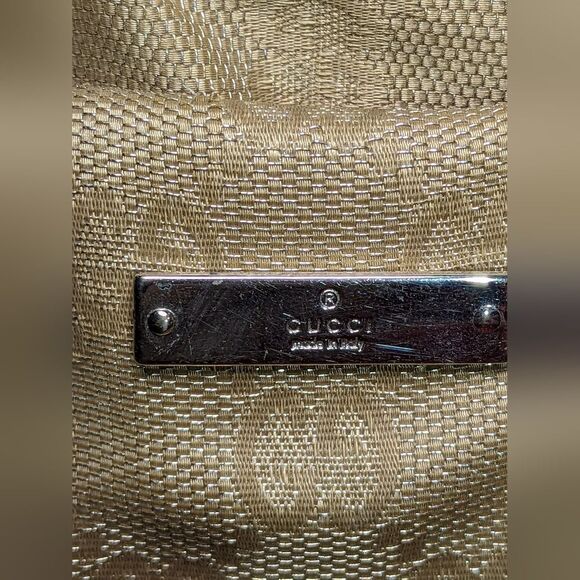 Gucci Logo Gold Metallic Canvas‎ Handbag 002 1115 - Picture 8 of 16